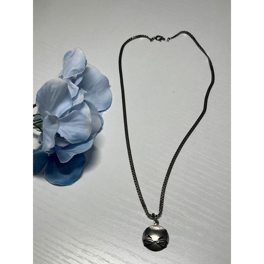 Beaucraft Sterling Silver Cat Pendant Necklace 925‎ Italy Box Chain Vintage